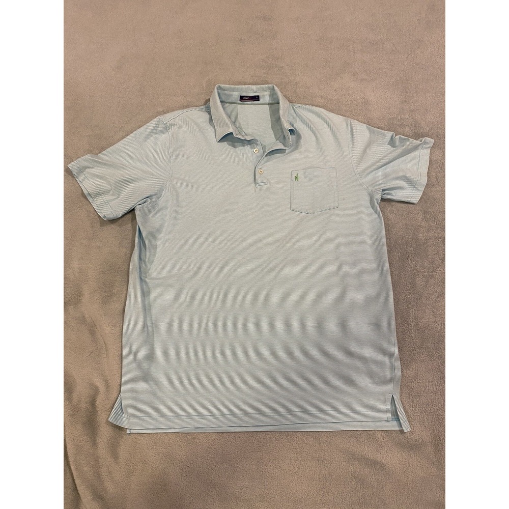 Mens Johnnie O Short Sleeve Golf Polo Shirt Ballantyne Country Club Blue XL